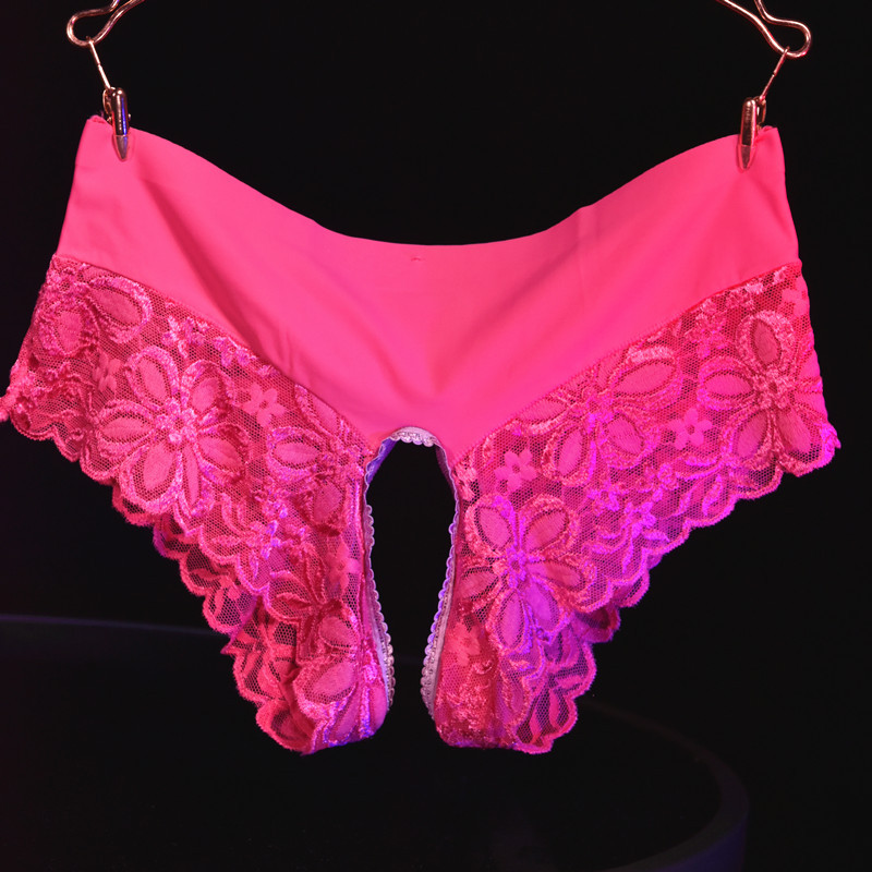 Ropa interior japonesa de mujer sexy entrepierna abierta encaje integrado calzoncillos de seda de hielo Levantamiento de cadera gratis lencería sexy más tamaño tentación