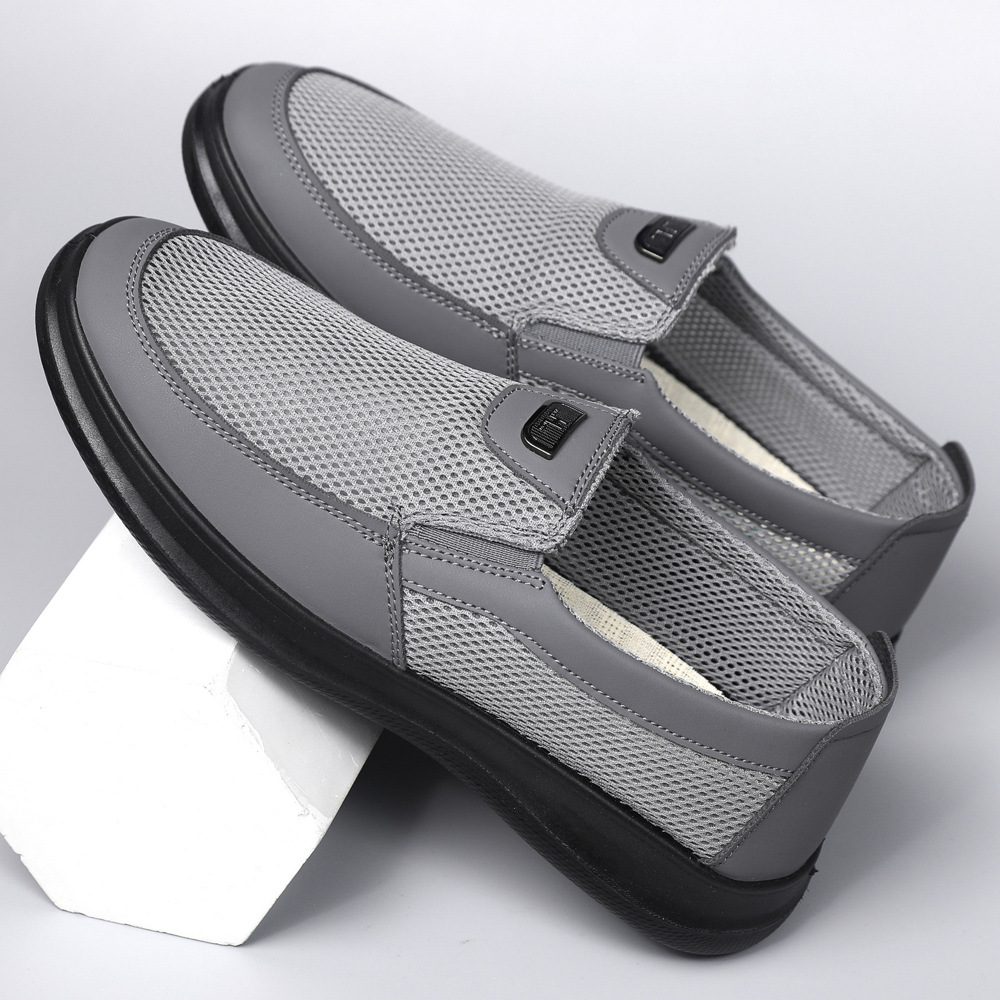 Zapatos casuales para hombres de edad media y vieja con suela suave, zapatos de zapato transpirables, viejos zapatos de tela transpirables de malla de Beijing. image 9