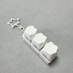 跨境三键猫咪爱心小熊按压键盘玩具试轴器解压钥匙扣浅色解压玩具