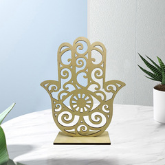 Cross-border wholesale wooden palm candlestick decorative craft creative temple Buddha hall craft decoration hollow Buddha statue decoration