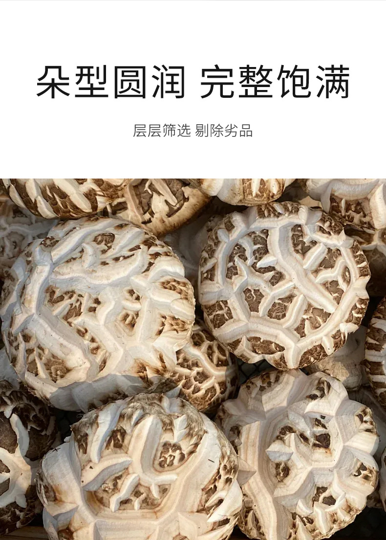 Dried Flower Shiitake Mushrooms Large Thick Meat Boneless Dried Mushroom 200g Bag quality and texture