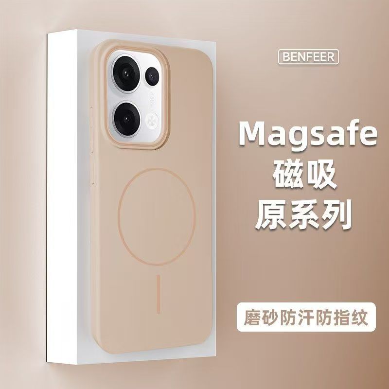 OPPO Reno14 細いサークル磁気電話ケース肌の感触 FindX8ultra クリエイティブ通気性冷却ハードケースに適しています|undefined