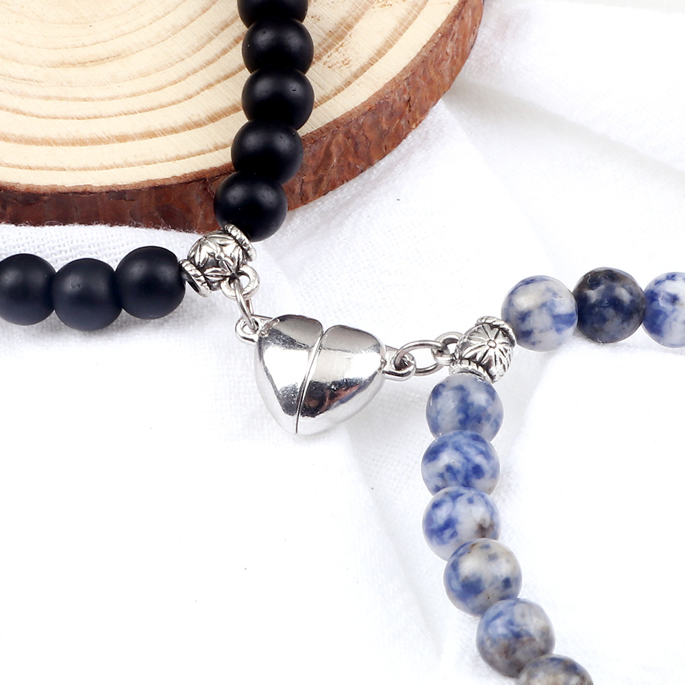 Coppia di bracciali con fibbia magnetica a forma di cuore, design di nicchia, fidanzate celebrità di internet, semplici bracciali elastici per due persone_voghion.com