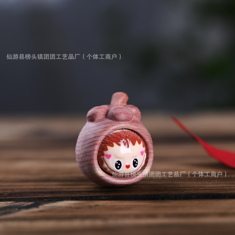 ゴールデンサンダルウッドカボチャラブブ文遊びブレスレットブレスレットファッションジュエリーアクセサリーホームオフィスデスクかわいい小さな装飾品|undefined