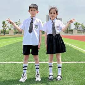 女童jk裙子套装夏季2025新款时髦女孩夏装学院风韩范儿童gk百褶裙