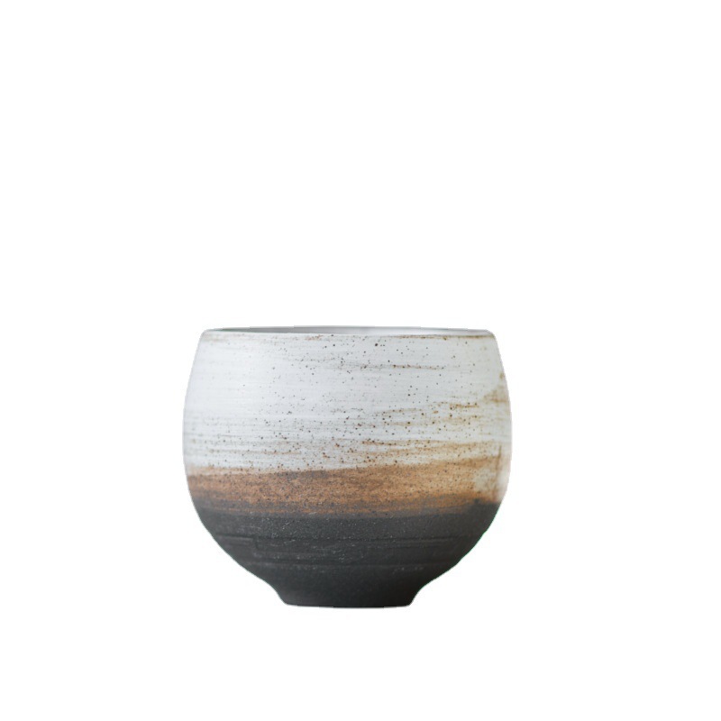 Estilo japonés taza de té de gres juego de té traje grande taza de té del vientre hecho a mano horno esmaltado Cambio de cerámica taza única taza maestra