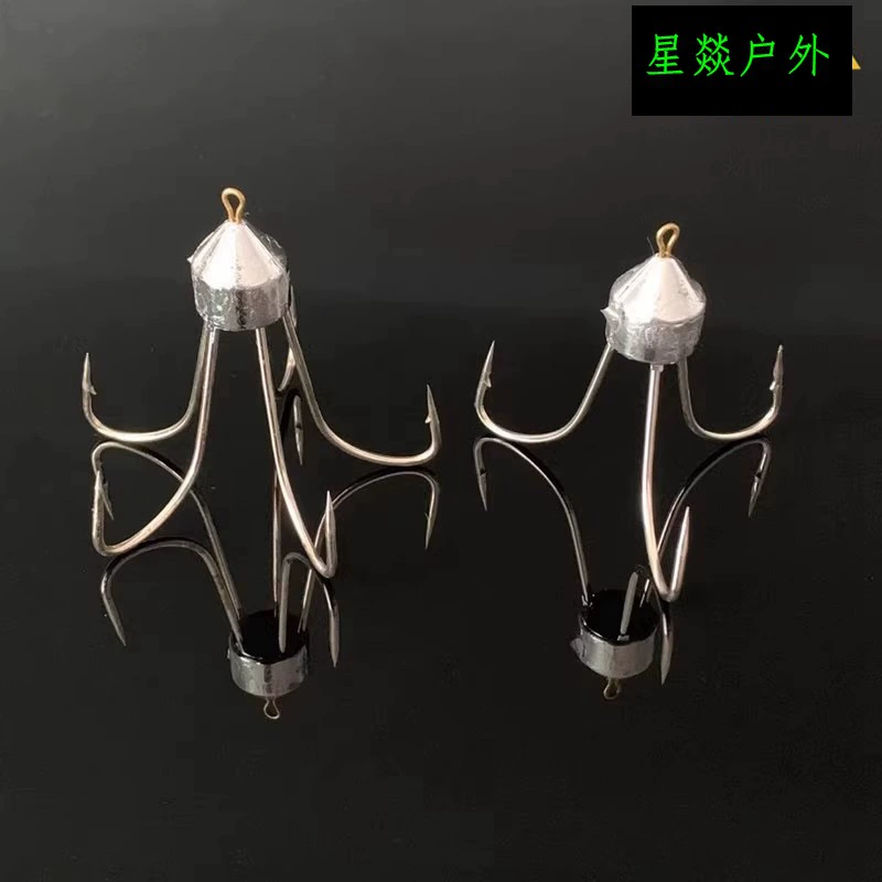 Тройной якорный крюк с грузилом, пятиякорный крюк с грузилом, якорный крюк, тройной якорный крюк, пятиякорный крюк.