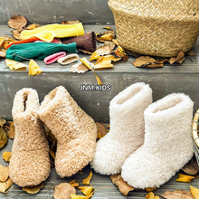 冬季新款儿童雪地靴女童中筒棉靴男童套筒棉鞋加绒保暖宝宝毛毛鞋