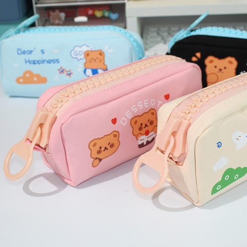 Pencil bag for primary school girls pencil case female Japanese stationery middle school student girl pencil case simple large capacity ins