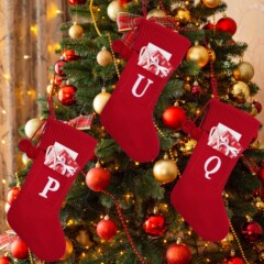 クロスボーダー新製品クリスマスかわいいレターアクリルクリスマスソックス大型ペンダント赤と白のウールニットクリスマスソックス装飾