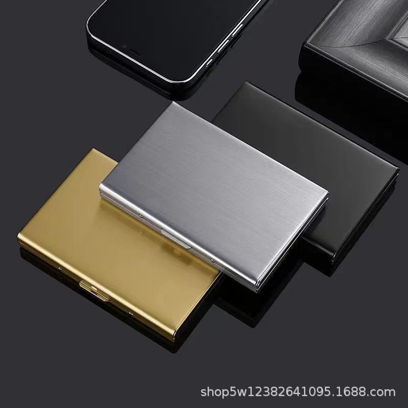 Self-Pickup New Anti-Magnetic Metal Card Holder Anti-Theft Multi-Functional Wallet Simple High-End Stainless Steel Card Holder for Men and Women Wholesale