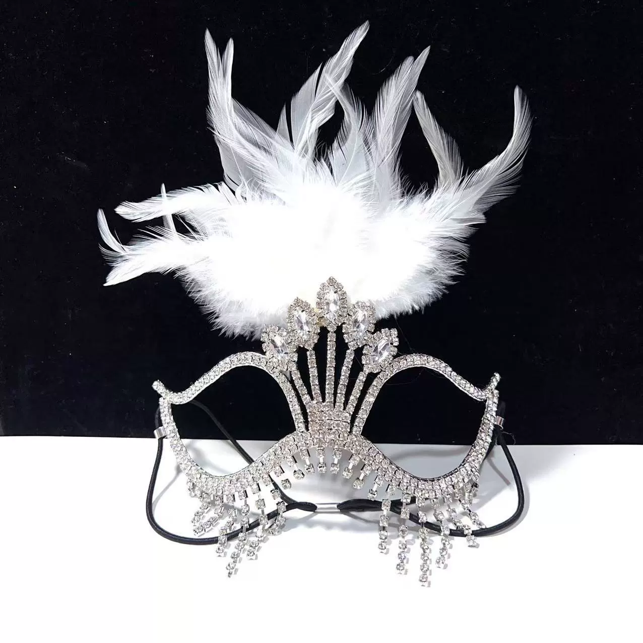 Cross-border explosion -style dressing party Flowing mask nightclub sexy stage performance high -end sensing rhinestone face as female mask