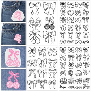 Water-Soluble Stabilizer Embroider Pattern 4 Bow Sticks and Needle Embroider Embroider Paper Wash Off Free 9 Embroider Videos