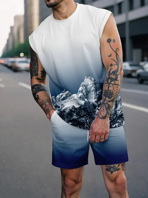 Men's Vest Set Skin Friendly Cool Summer Not Stuffy Or Sweaty Clothing_viptrois.com