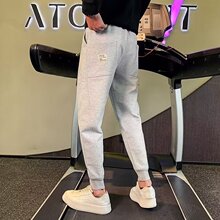 春秋休闲裤男士长裤子韩版潮流宽松束脚哈伦裤百搭卫裤灰色运动裤