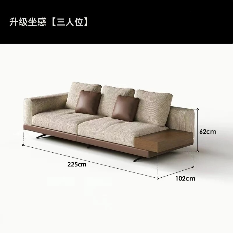 佛山沙发意式极简高密度布艺沙发极简客厅小户型直排棉麻布沙发|undefined