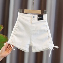 女童牛仔短裤夏装2025新款洋气中大儿童夏季外穿百搭白色薄款裤子