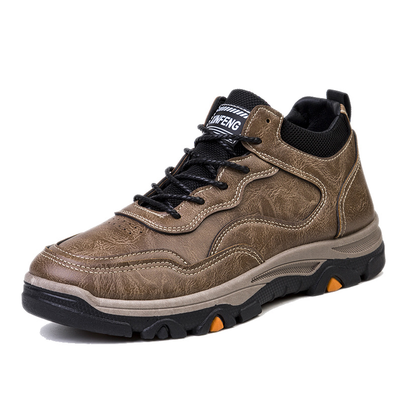 Zapatillas de cuero casuales para hombres transfronterizos para hombres Zapatos de senderismo al aire libre para hombres ligeros para hombres Zapatos de senderismo de comercio exterior para hombres