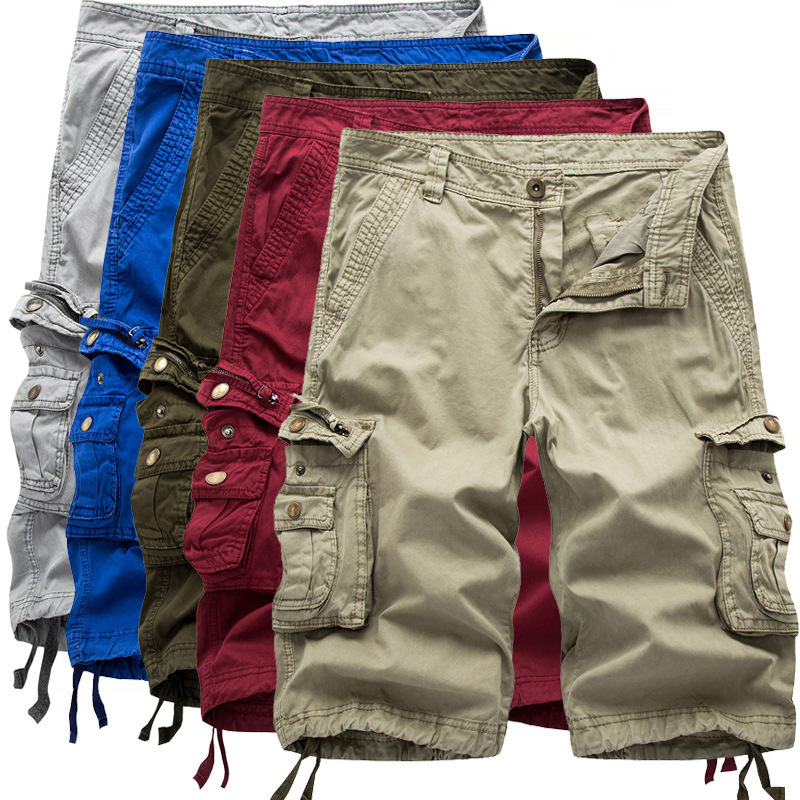New Amazon Men's Loose Casual 5-point Tooling Shorts plus size Multi-pocket Five-point Pants for Summer Men