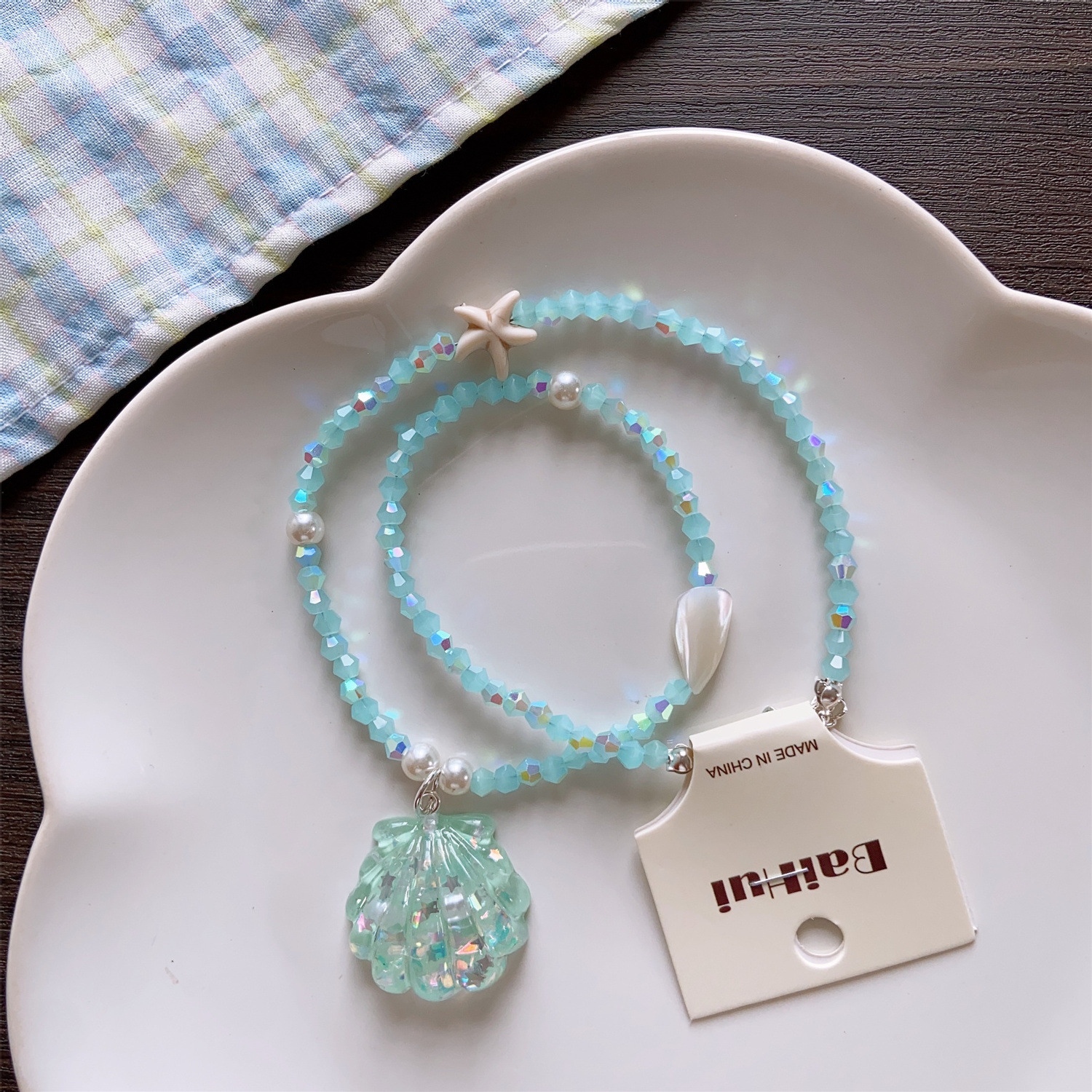 No. 5 Blue Glitter Shells (Bag)