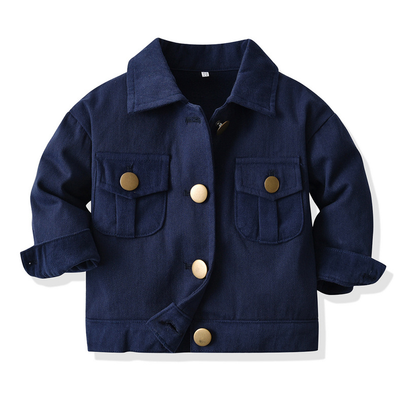 [HOT] nuevo abrigo de otoño 2025 niños de terciopelo casual con solapa chaqueta cardigan chaqueta coreana para niños