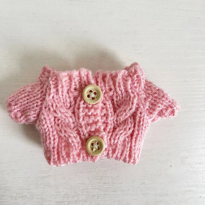 15cm ciego caja pull paño suéter pantalones macaron labubu colgante muñeca suéter Año Nuevo suéter lindo