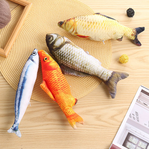 Funny cat toy, simulated fish, funny cat grinding teeth and chewing plush toy, fish, catnip, fish, cat supplies