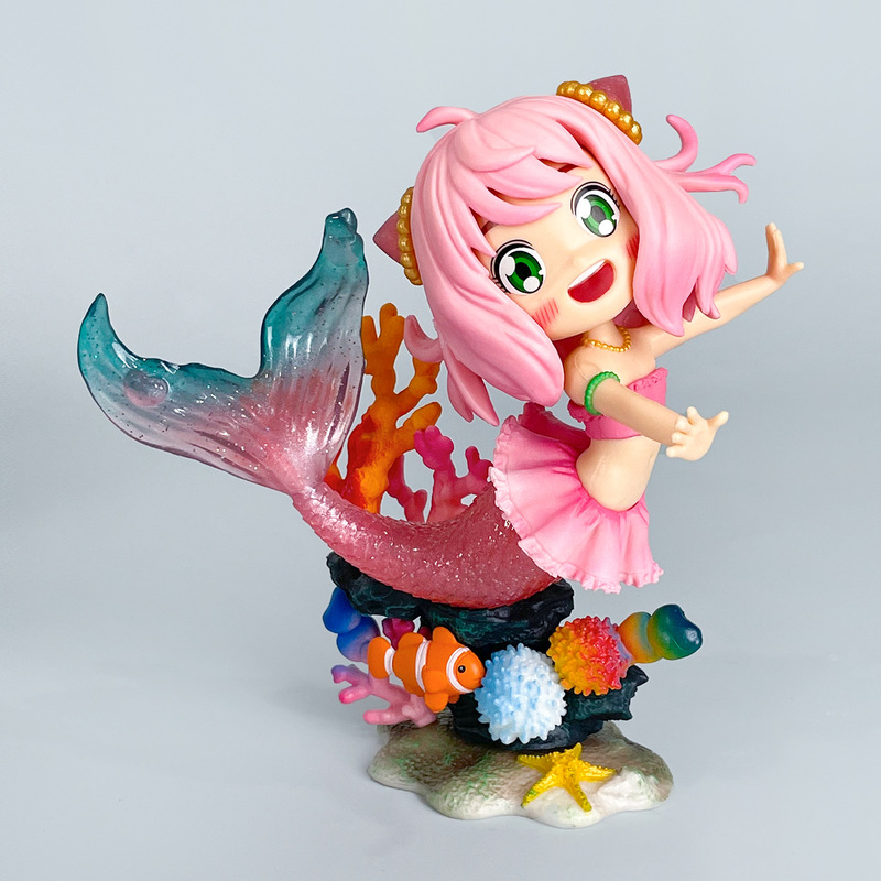 Mermaid Aniya Spy Play House Figure Anime Cute Girl Heart Scene Model Ornament Decoration Cross-Border Mermaid Aniya Spy Play House Figure Anime Cute Girl Heart Scene Model Ornament Decoration Cross-Border