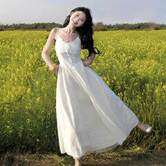 甘くて新鮮で優しい初恋フレンチホワイトサスペンダードレスレディースレース新作痩身夏ロングスカートウエスト