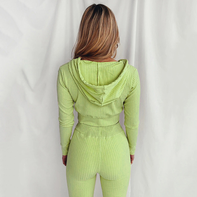 Hooded Long-Sleeved Tops & Pants Sports Suit NSYF51922