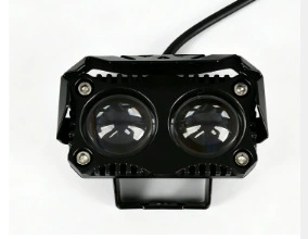 One-Piece Hooded Front Headlight for Electric Vehicles, Strong Light with Lens, Suitable for Motorcycle Modification, High and Low Beam, Usable for Three-Wheeled Vehicles (Motorcycle headlights, headlights) - 2-beads-low-beam-yellow-high-beam-white