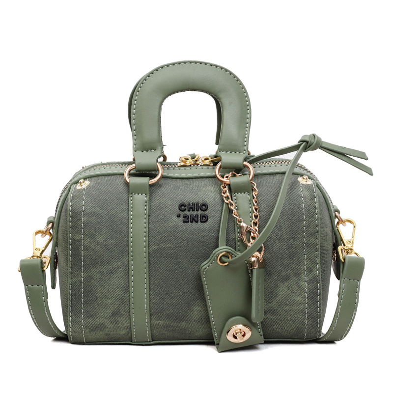 Fashion Contrast Patchwork Boston Handbag 2025 New Arrival Women's Designer Bag Versatile Minimalist Shoulder & Crossbody Bag - Thumbnail 6