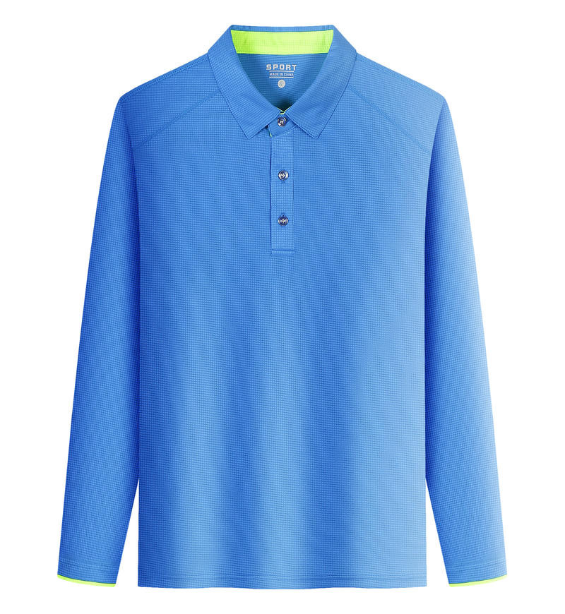 Hole blue lapel long sleeves