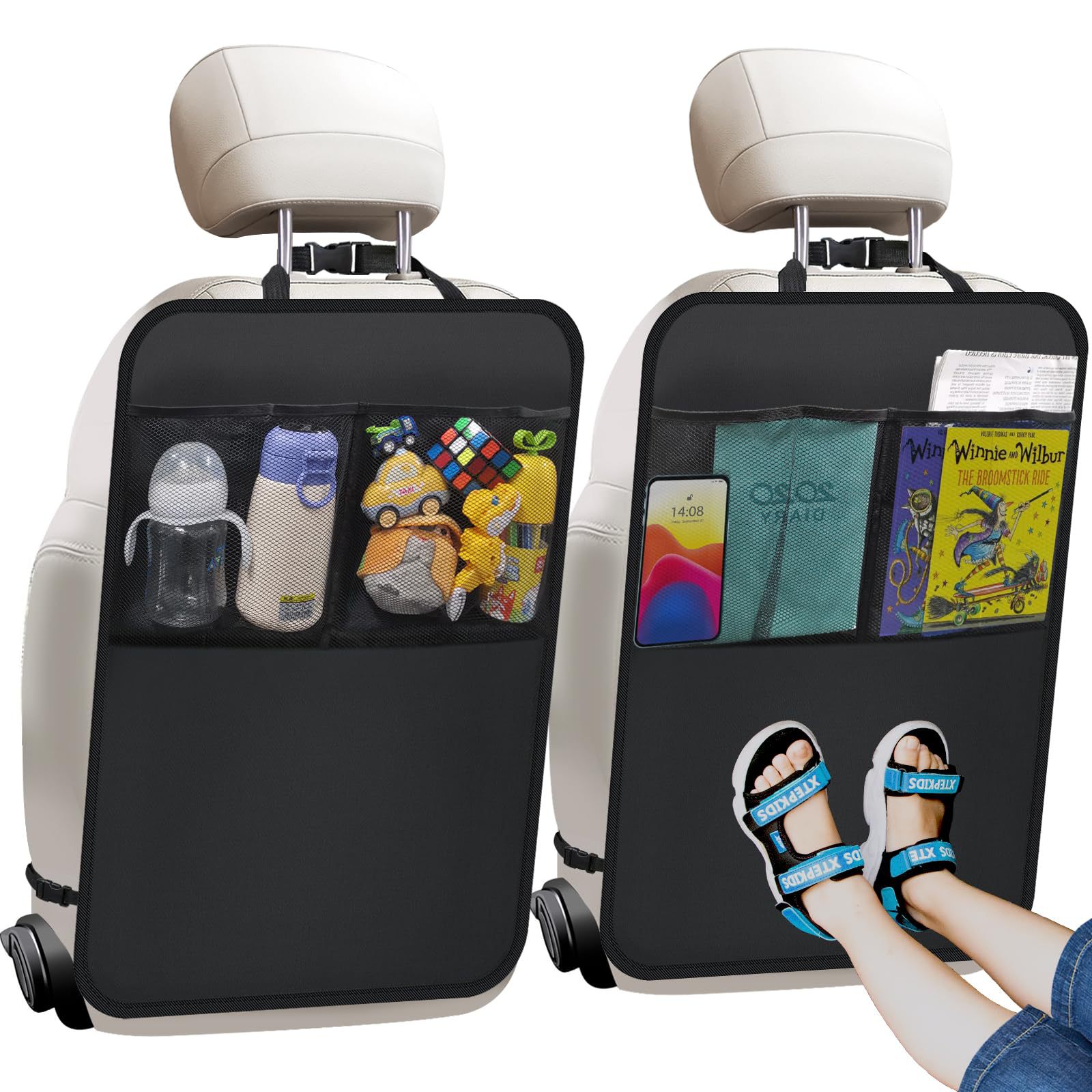 Nuevo tipo de explosión transfronteriza bolsa de almacenamiento del asiento trasero del automóvil contenedor de basura multifuncional mesa de comedor taza de soporte de respaldo de la silla anti-caña
