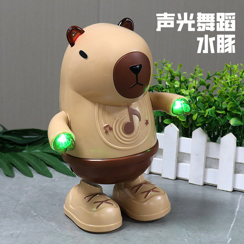 Nuevo Juguete Eléctrico de Capibara Bailarina para Niños, que se Mueve de Lado a Lado, Camina, Tiene Luces y Música, Juguete de Mascota Adorable al por Mayor