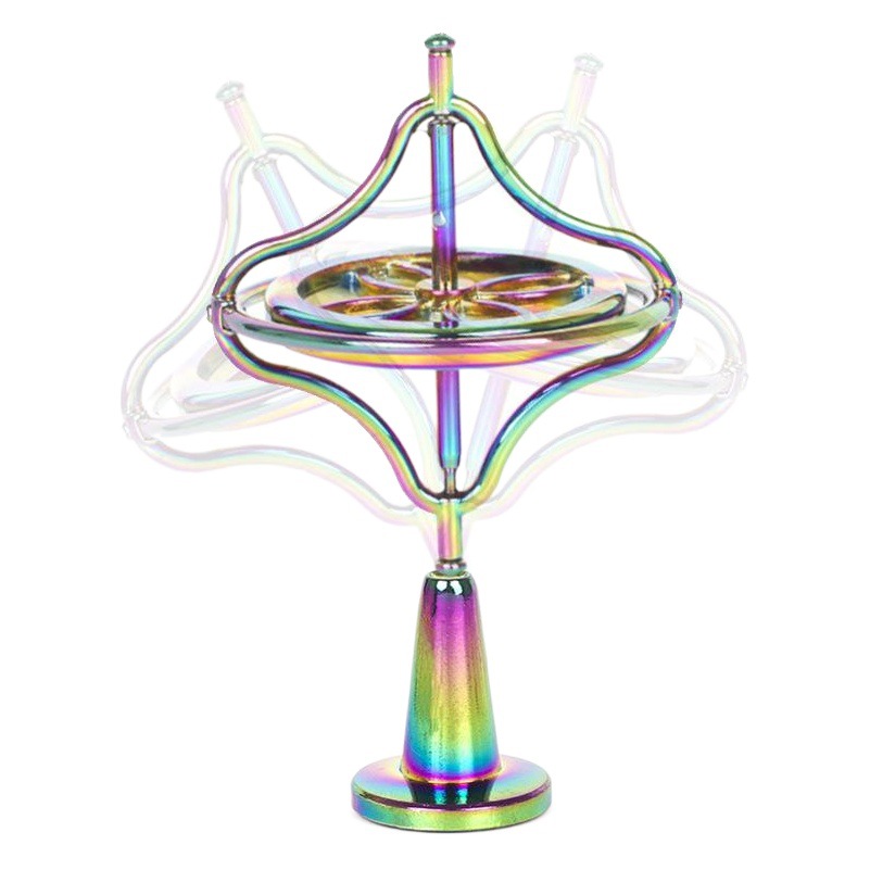Nueva tecnología negro giroscopio metal mecánico giroscopio descompresión yema del dedo equilibrio creativo giroscopio ventas directas de la fábrica