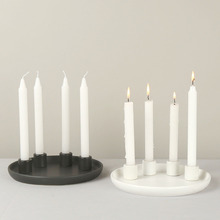 欧式现代简约轻奢陶瓷蜡烛台 陶瓷烛台摆件 陶瓷工艺装饰品