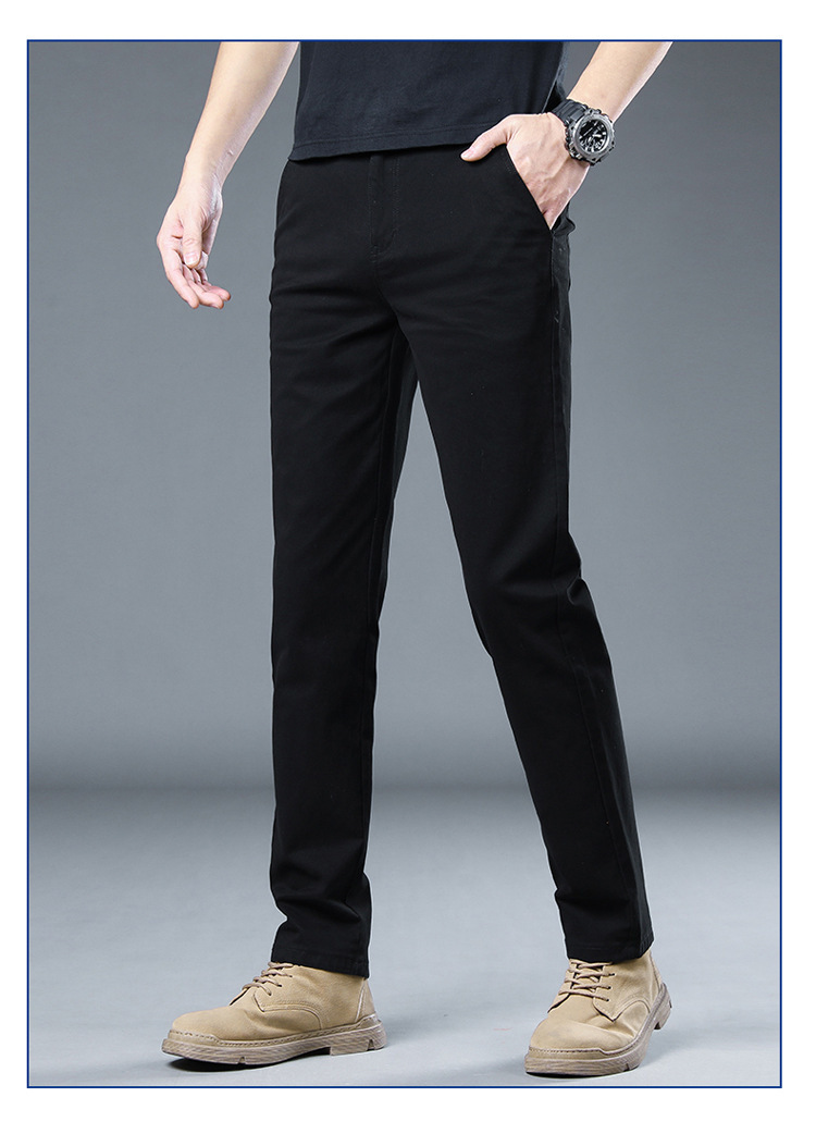 A-class pure cotton brand casual men, slim fit straight leg high-end men's pants, breathable versatile pants for spring_voghion.com