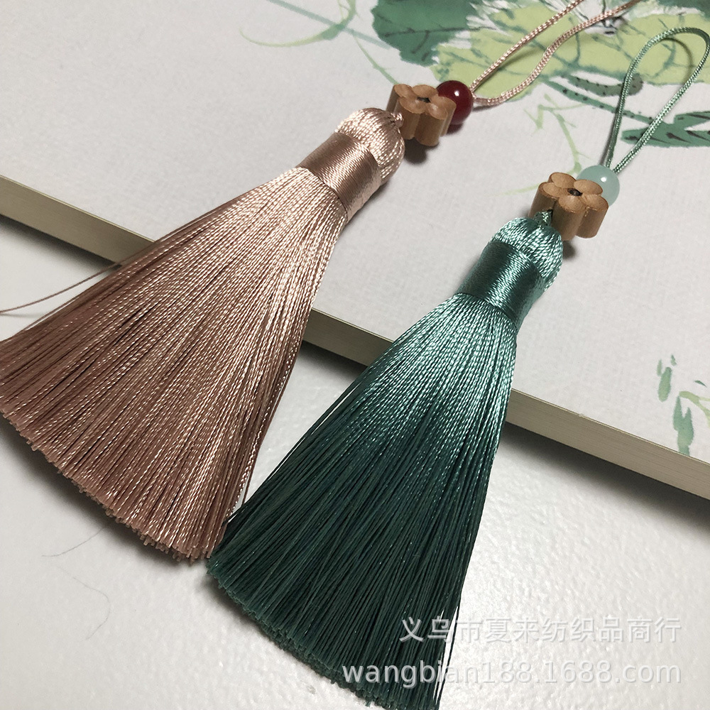 古风中国风手工流苏扇坠穗子扇子配件压襟手机挂件木雕花朵 (2