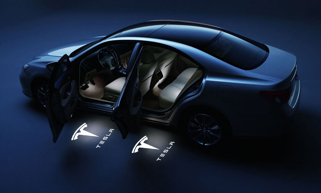 Suitable for Tesla Welcome Light Model3 Modelx Models Modified Decorative Door Projection Atmosphere Led Light