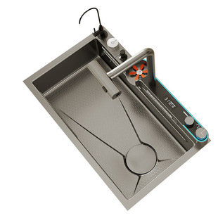 Dolphin New Stainless Steel 304 Kitchen Sink Integrated Sink with Handmade Basin, Fully Functional
