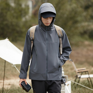 High-Quality Fully Heat-Sealed Laminated Jacket, Windproof and Waterproof, Slim-Fitting Hooded Jacket, Outdoor Sports Mountaineering Jacket for Men