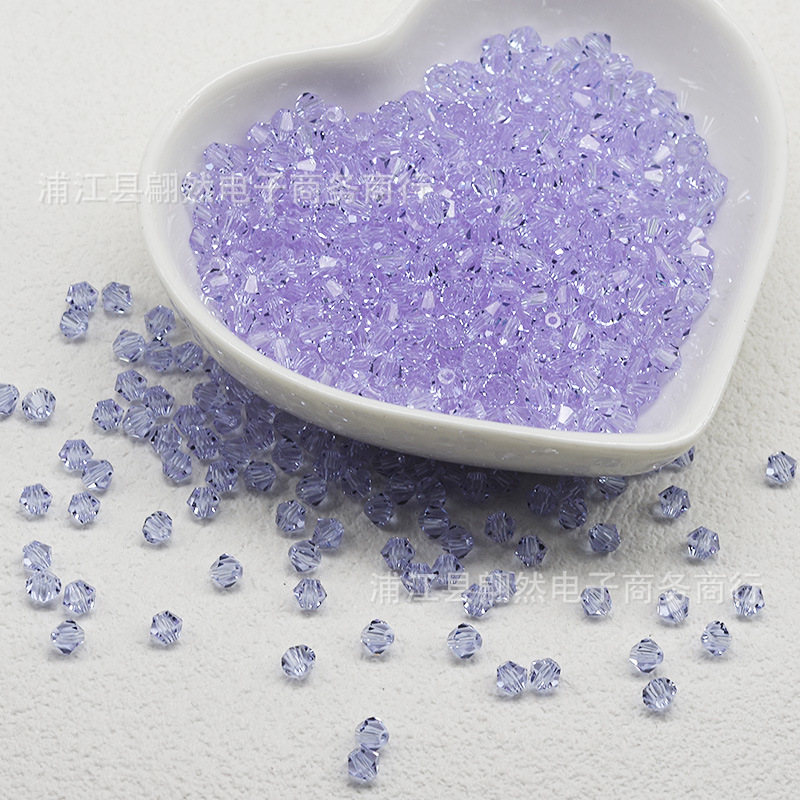 Tím pha lê / Hạt kim cương boutique 3mm (100 chiếc/gói)