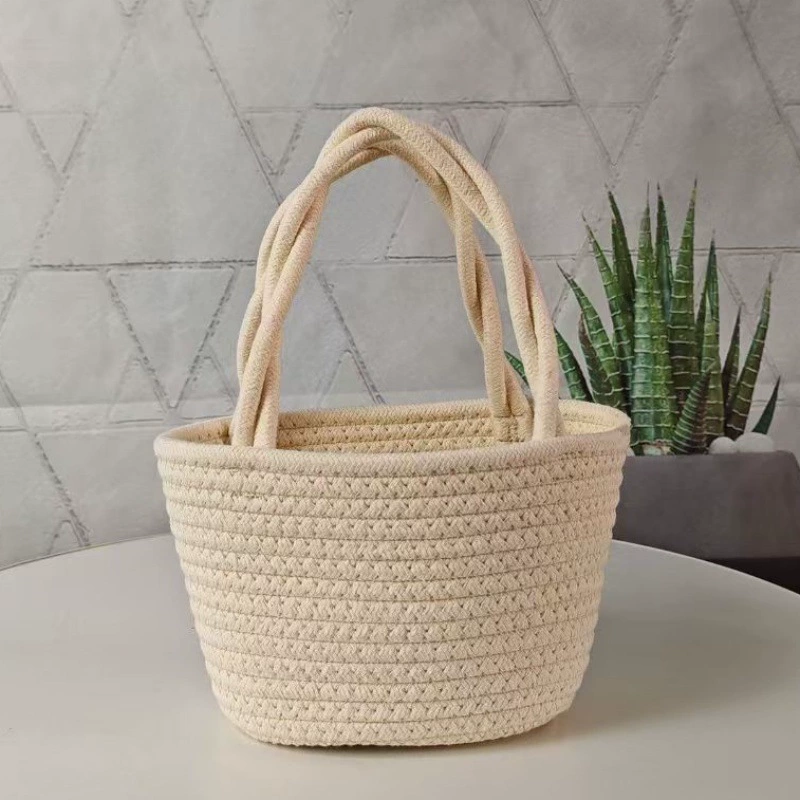 Плетеная сумка 2024 новая сетка красная модная хлопковая нить женская сумка дикая ручная корзина с овощами