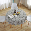 Nordic INS style simple cotton and linen round tablecloth wholesale grid geometric stamp table cloth tablet burst tablecloth