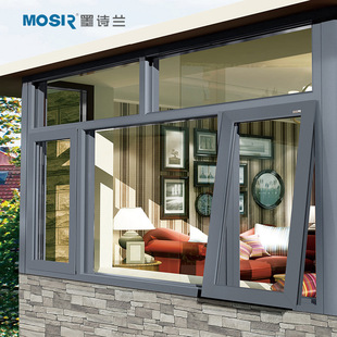Foshan Manufacturer Custom-Made Aluminum Doors and Windows for Home Living Room and Kitchen Upper Hanging Windows Double-Glazed Noise-Proof Casement Windows