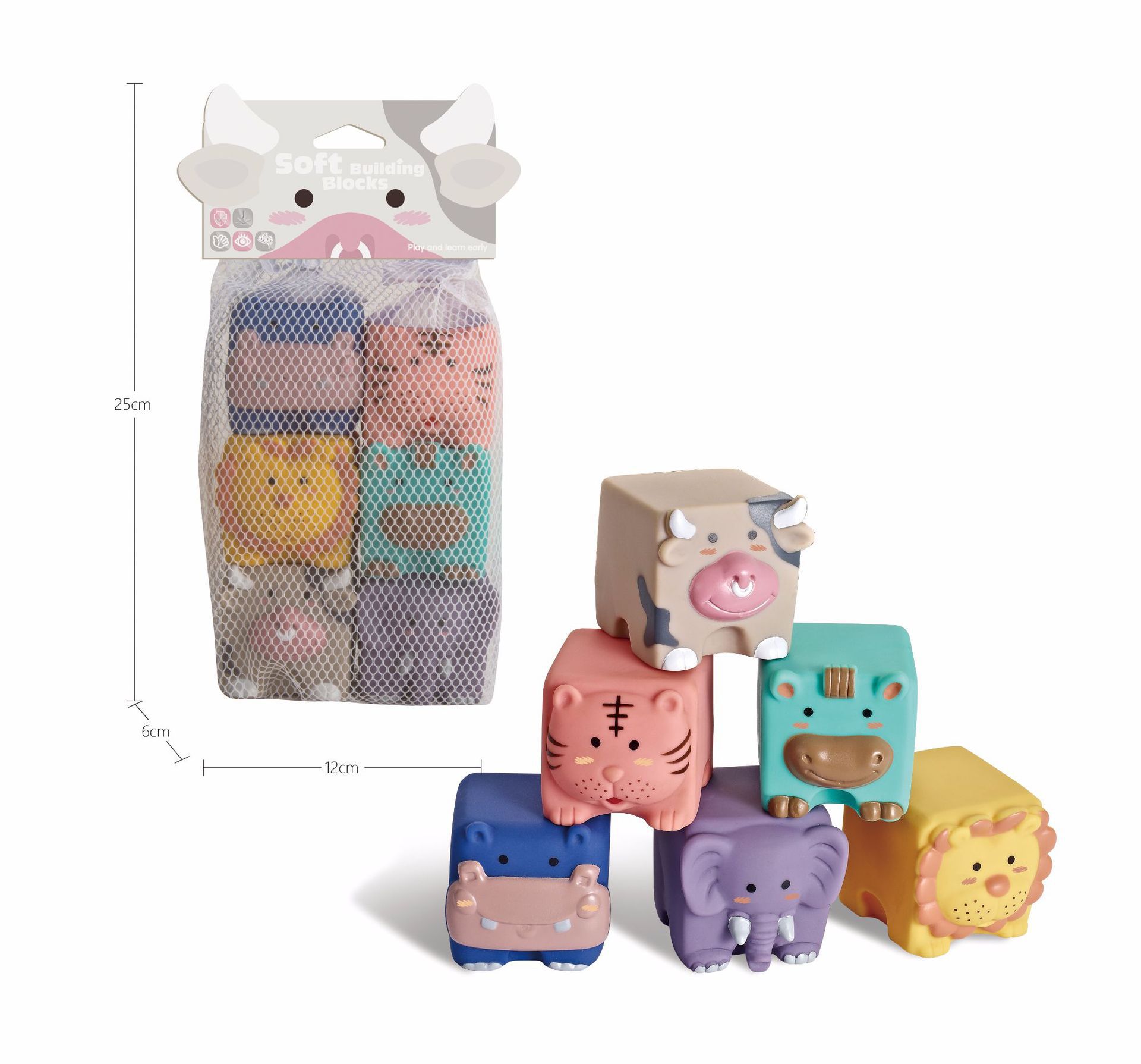 Bloques de construcción de goma blanda para bebés, juguetes de educación temprana, molar los dientes, morder, bloques de construcción de partículas grandes de silicona hervida, rompecabezas y comodidad