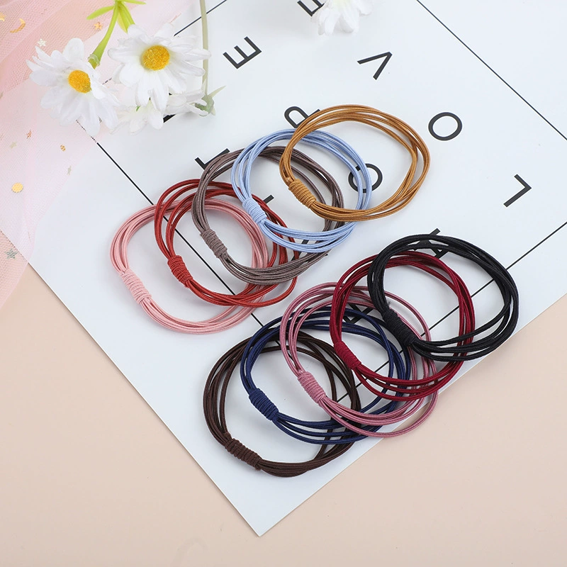 Японские и корейские простые аксессуары для волос Веревка для волос простая четыре в одном высокая эластичная резинка для волос резинка оптом