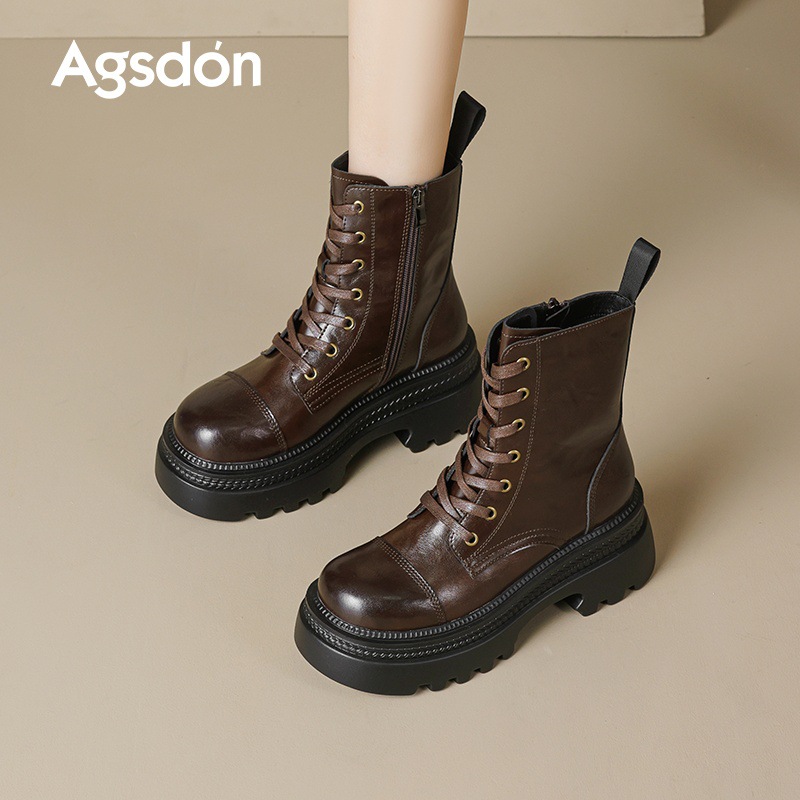 Auge Lion Den Martin botas mujeres 2026 nuevo otoño británico botas casuales con suela gruesa, botas medianas Maillard