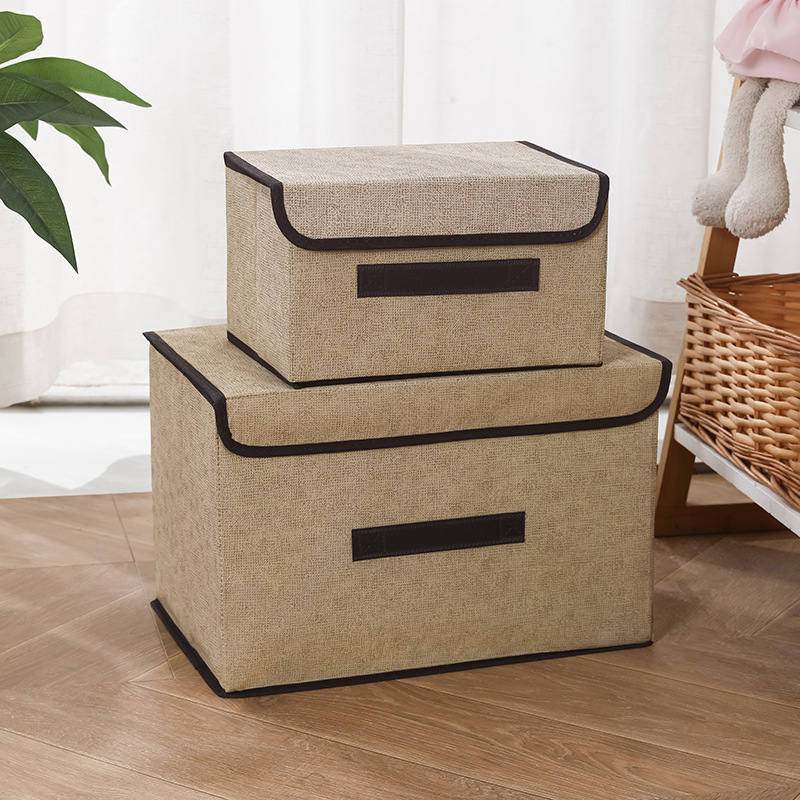 家庭用防塵布製収納ボックス、家庭用日常使用2点セット、大容量収納ボックス、寮用収納ボックス|undefined